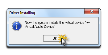 Click OK button to installing VAD